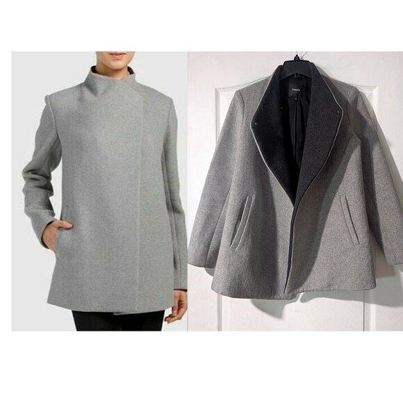 Theory | Naomo Hi-Neck Wool-Cashmere Jacket - Picture 2 of 12